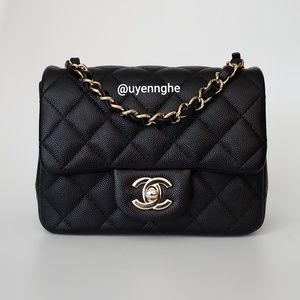 Authentic 18B CHANEL mini square bag